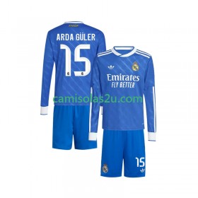Camisolas de futebol Real Madrid Arda Guler 15 Criança Equipamento 3ª 2025/26 Manga Comprida